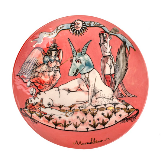 Metaphor of Love, Ceramic Plate by contemporary Ukrainian artist Nina Murashkina