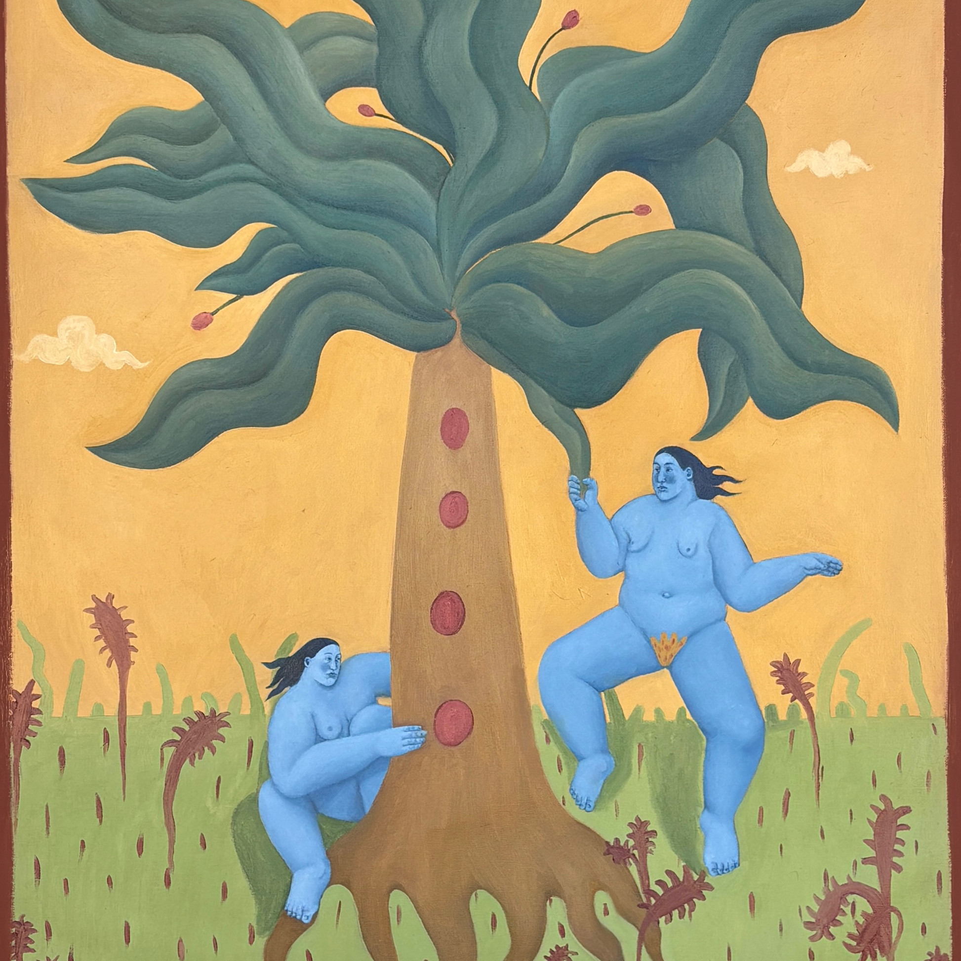My garden, artwork by contemporary Ukrainian Artist Diana Ruban, closeup