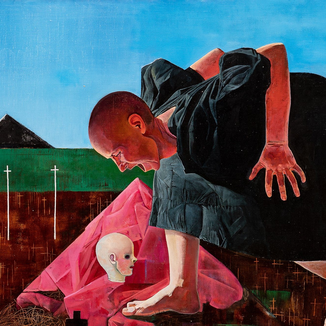 Nausea close up of  artwork by contemporary Ukrainian artist Polina Kuznetsova