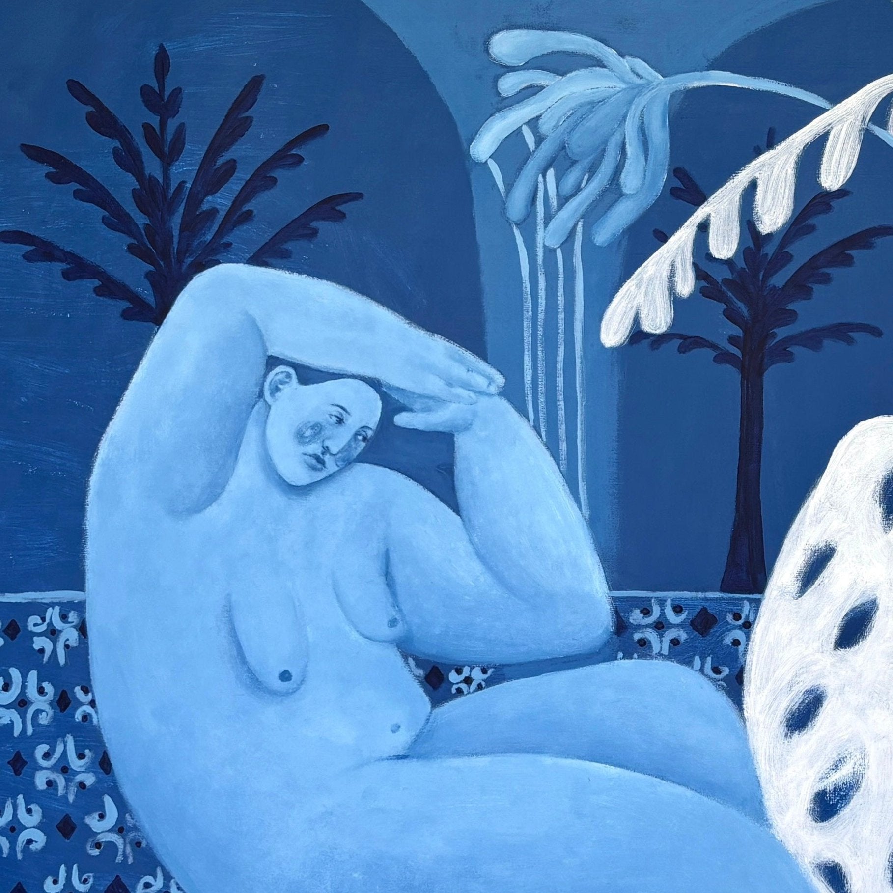 Night sky, artwork by contemporary Ukrainian Artist Diana Ruban, closeup