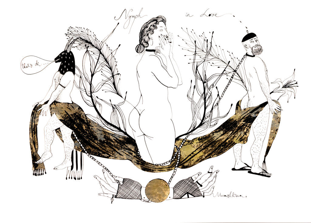 Nymph in love, artwork by contemporary Ukrainian artist Nina Murashkina