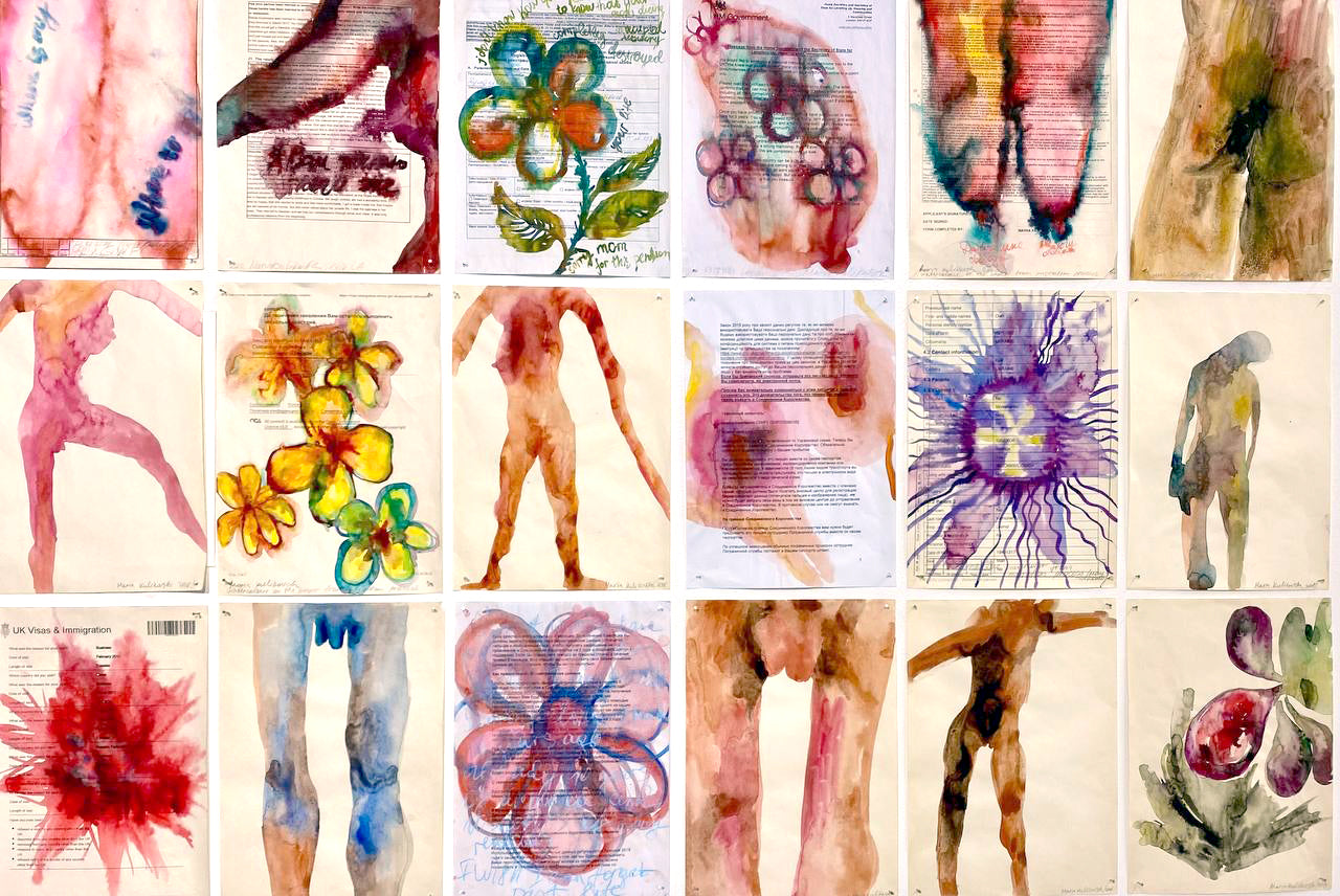 Maria Kulikovska, Drawings on the Paper Received from Migration Offices