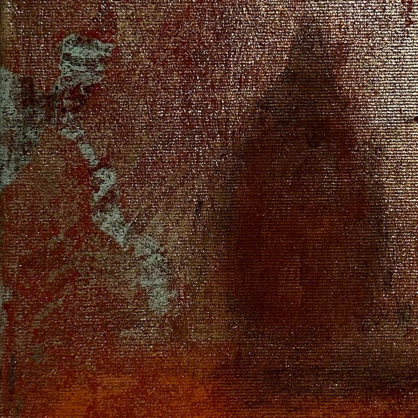 Pear, Textured brown surface with a central dark spot