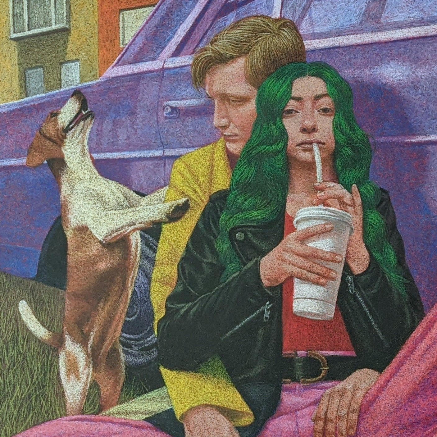 Picnic, artwork by contemporary Ukrainian artist Alexander Anokhin, close-up 
