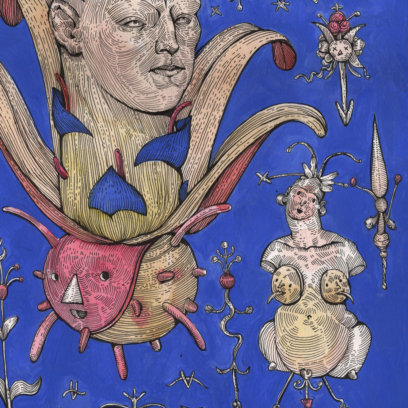 "Plants" graphics by contemporary ukrainian artist Ave Libertatemaveamor, closeup 2