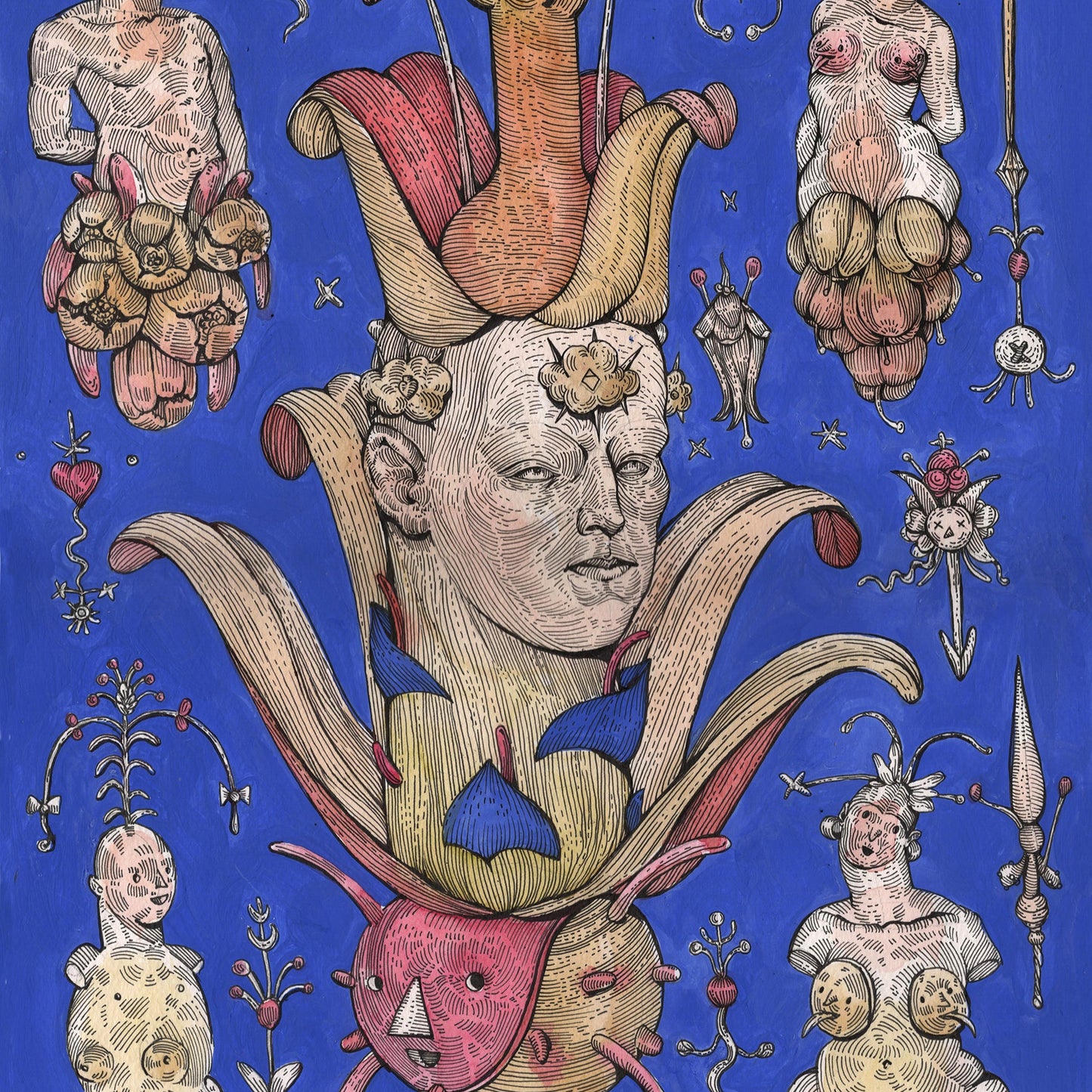 "Plants" graphics by contemporary ukrainian artist Ave Libertatemaveamor, closeup 1