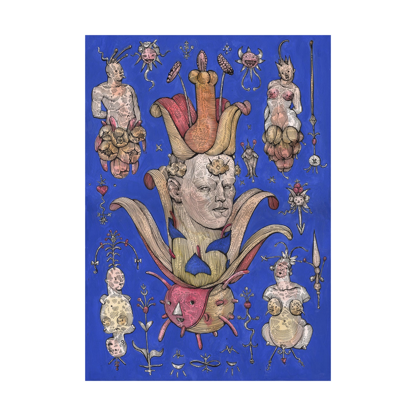 Plants, graphics by contemporary ukrainian artist Ave Libertatemaveamor