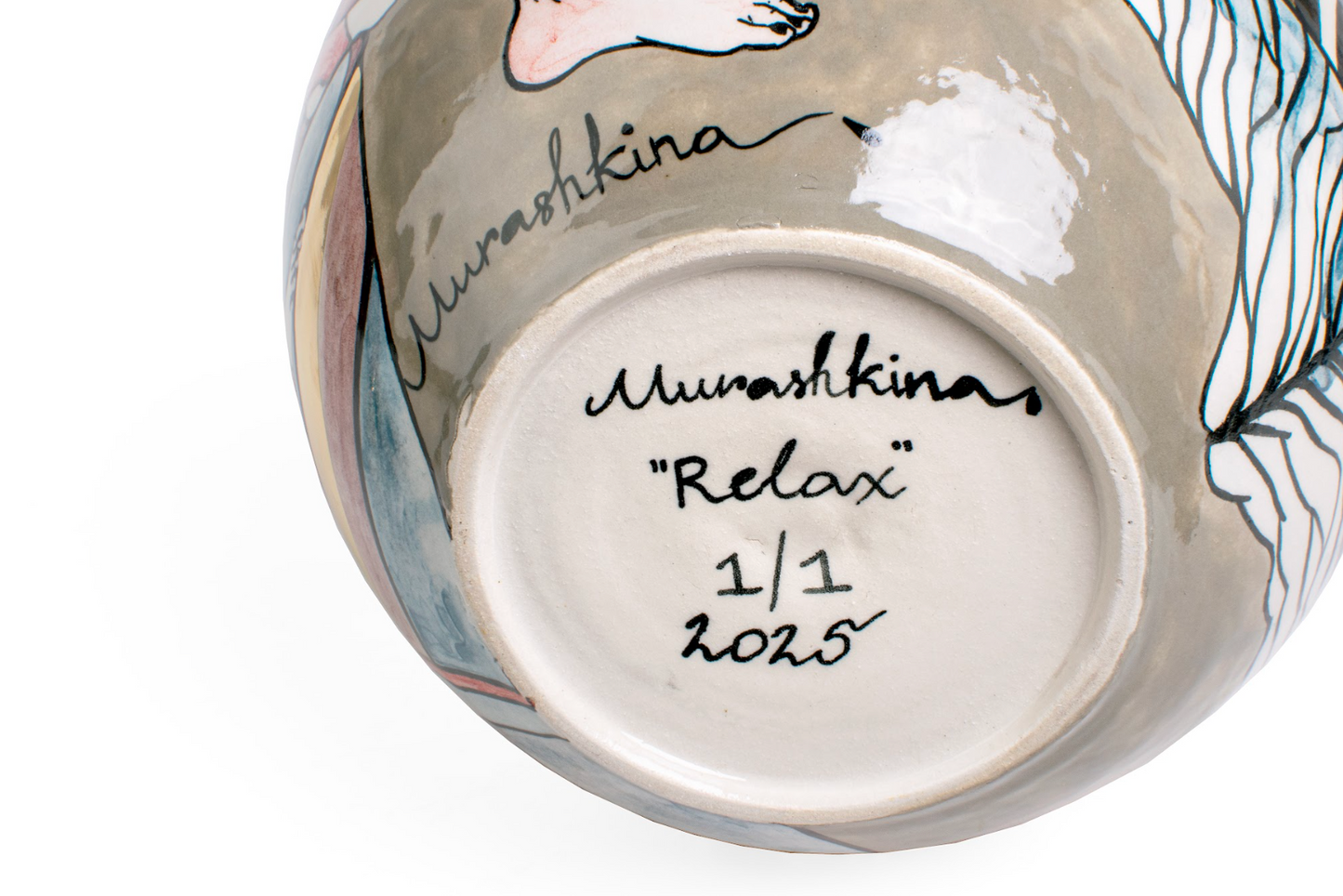 Vase "Relax",  by contemporary Ukrainian artist Nina Murashkina, bottom