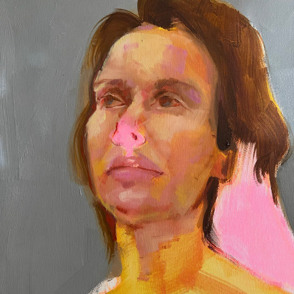 Self Portrait by contemporary Ukrainian artist Anna Bondar-closeup