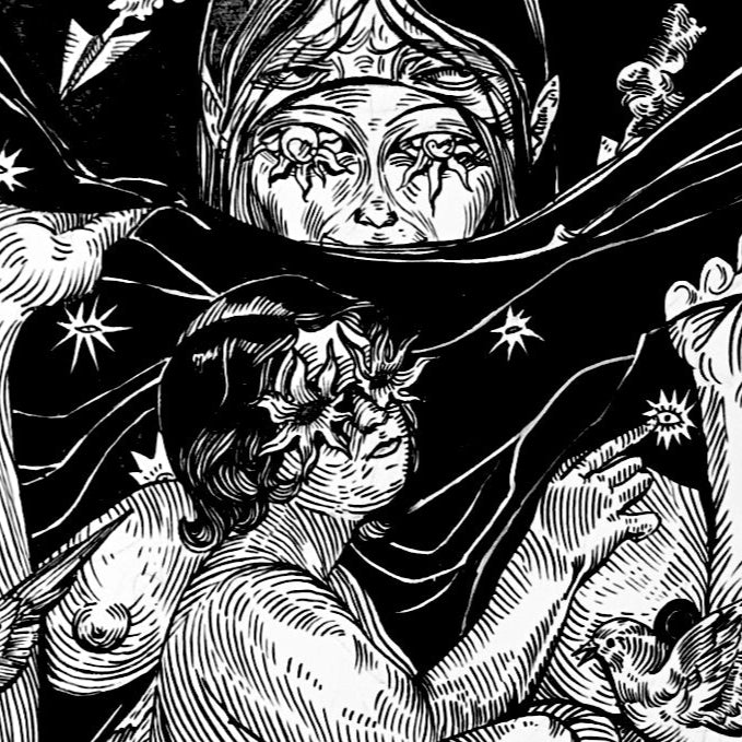 Shelter, graphics by contemporary ukrainian artist Ave Libertatemaveamor, close-up