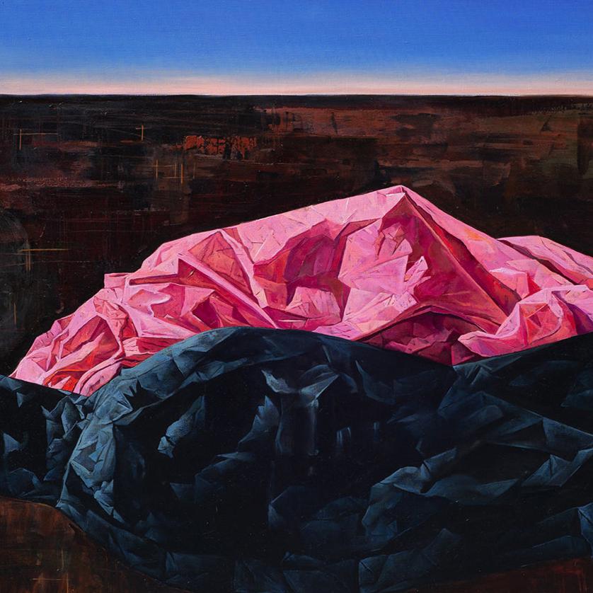 Close up view of artwork "Spring I" by contemporary Ukrainian artist Polina Kuznetsova