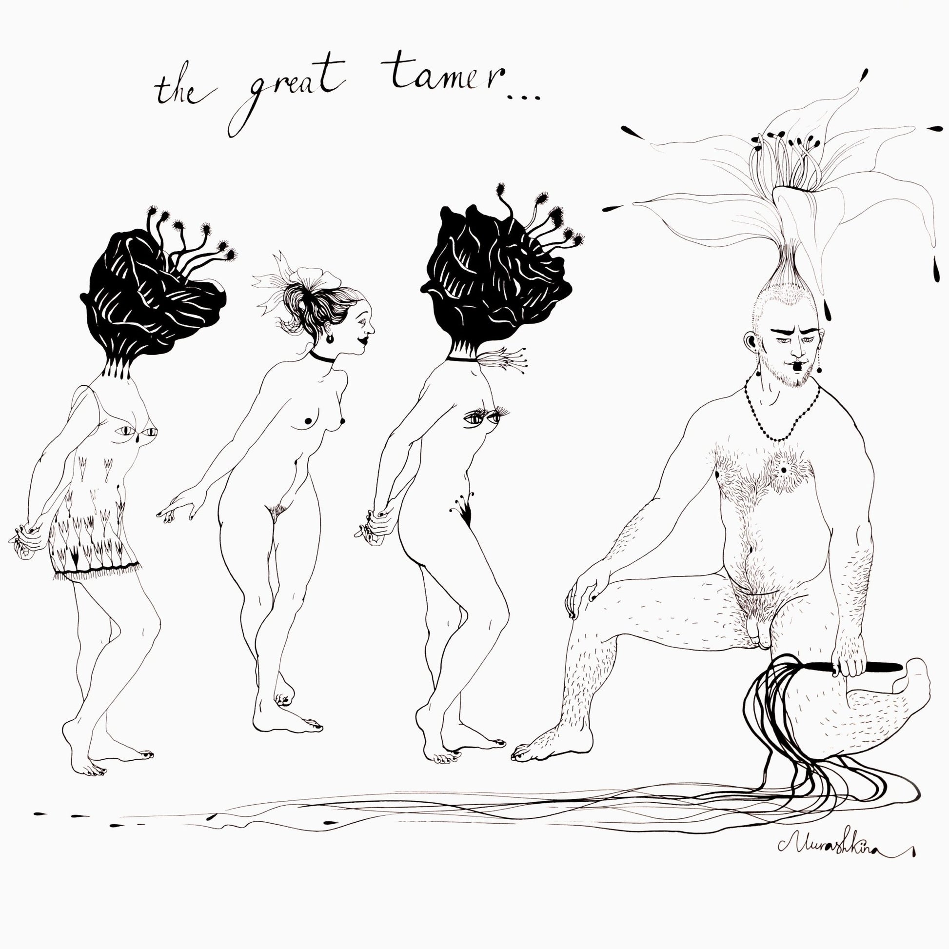 The great tamer, artwork by contemporary Ukrainian artist Nina Murashkina, close up