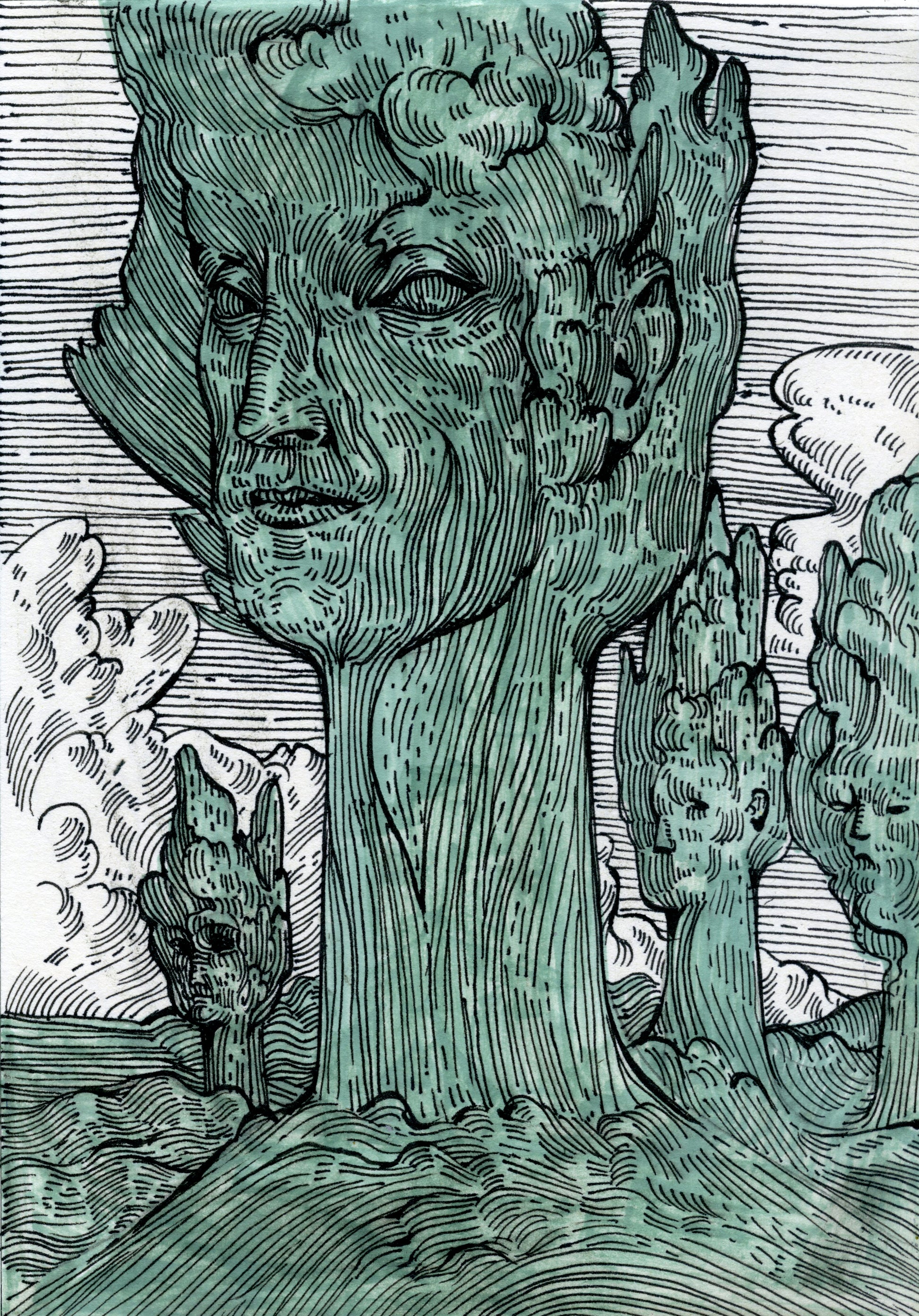 Trees, graphics by contemporary Ukrainian artist Ave Libertatemaveamor