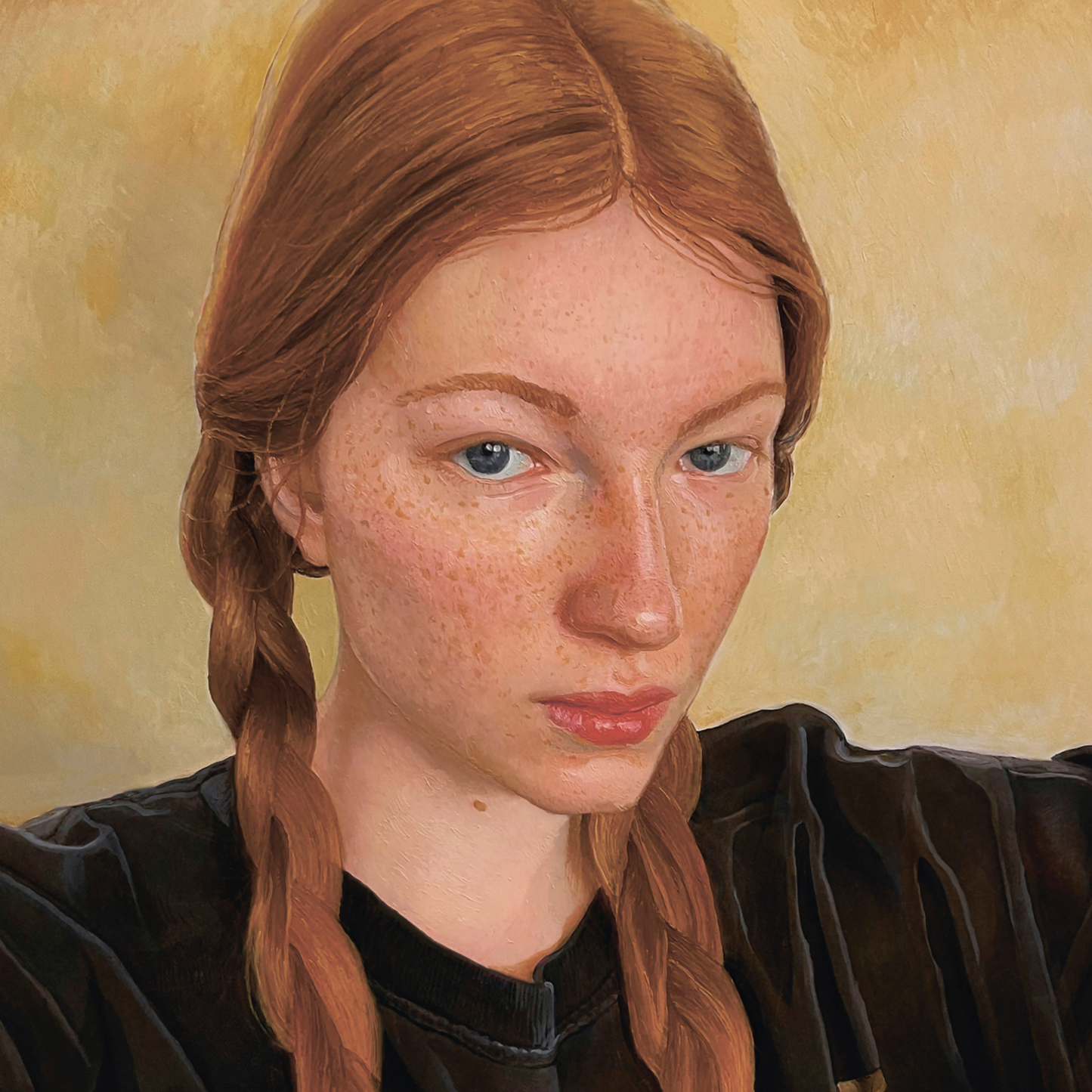 Twenty, Young girl portrait by contemporary Ukrainian artist Valik Lapshin, close-up
