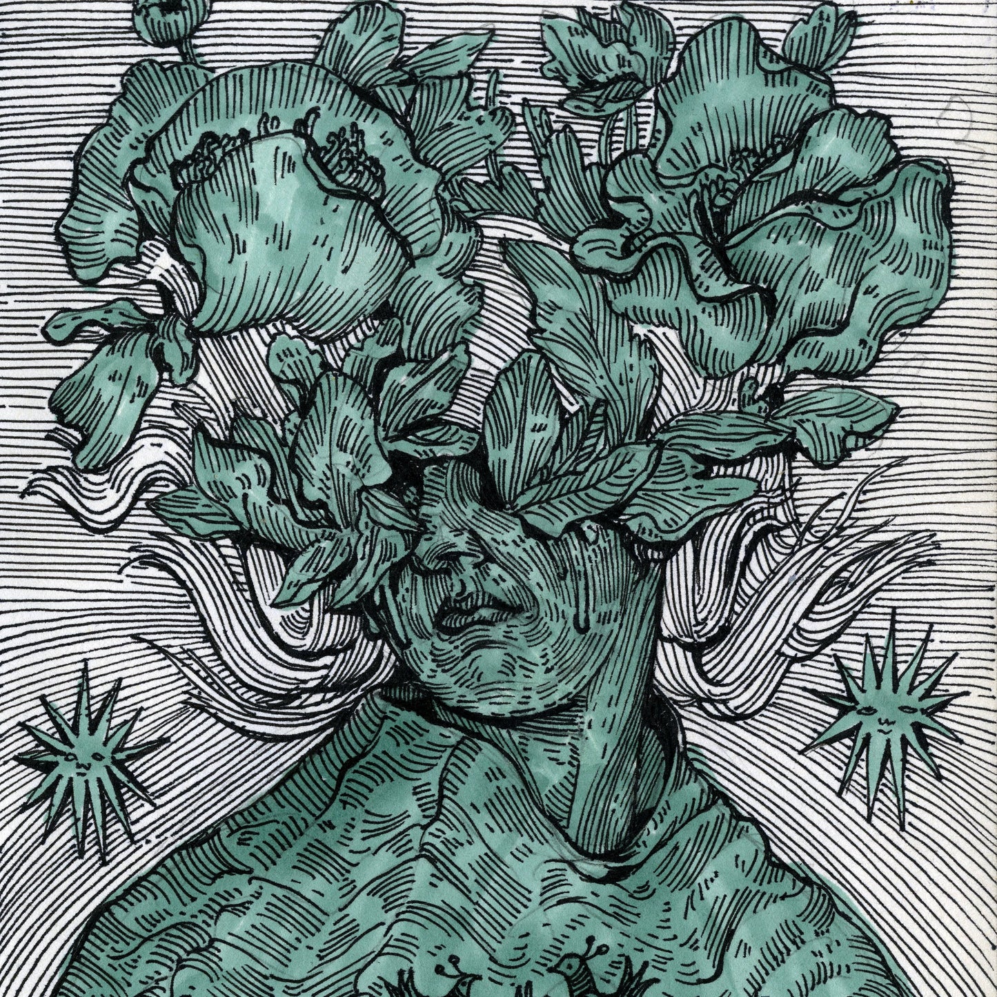 Untitled, artwork by contemporary Ukrainian artist Ave Libertatemiamor, close-up 